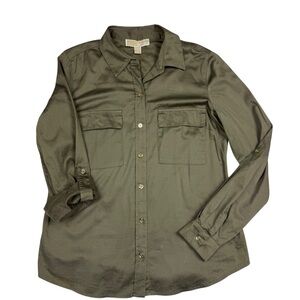 Michael Kors Khaki Button-Up Shirt